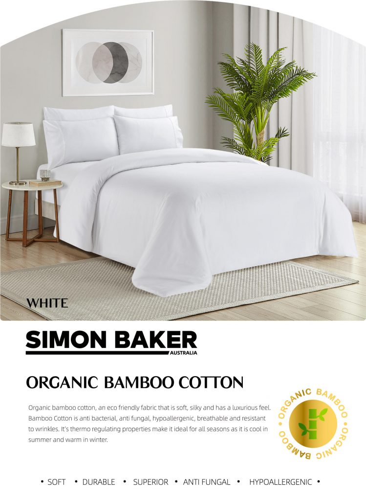 Organic Bamboo Duvet Cover Sets including Two Pillowcases