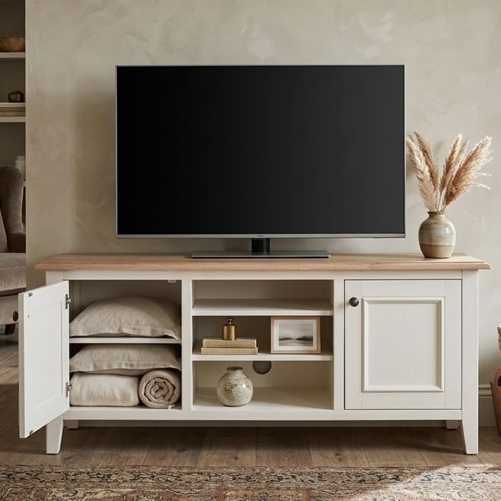 Bastille 2 Door & Shelf TV Unit