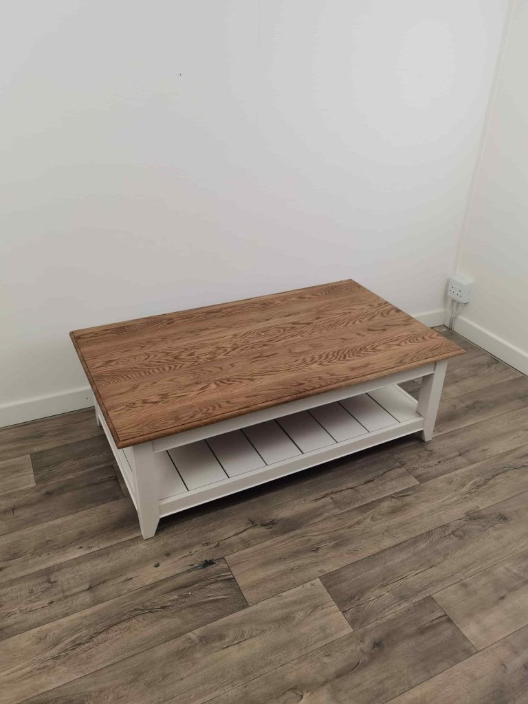 Bastille Coffee Table 135cm Antique White/Gunsmoke (Oak)