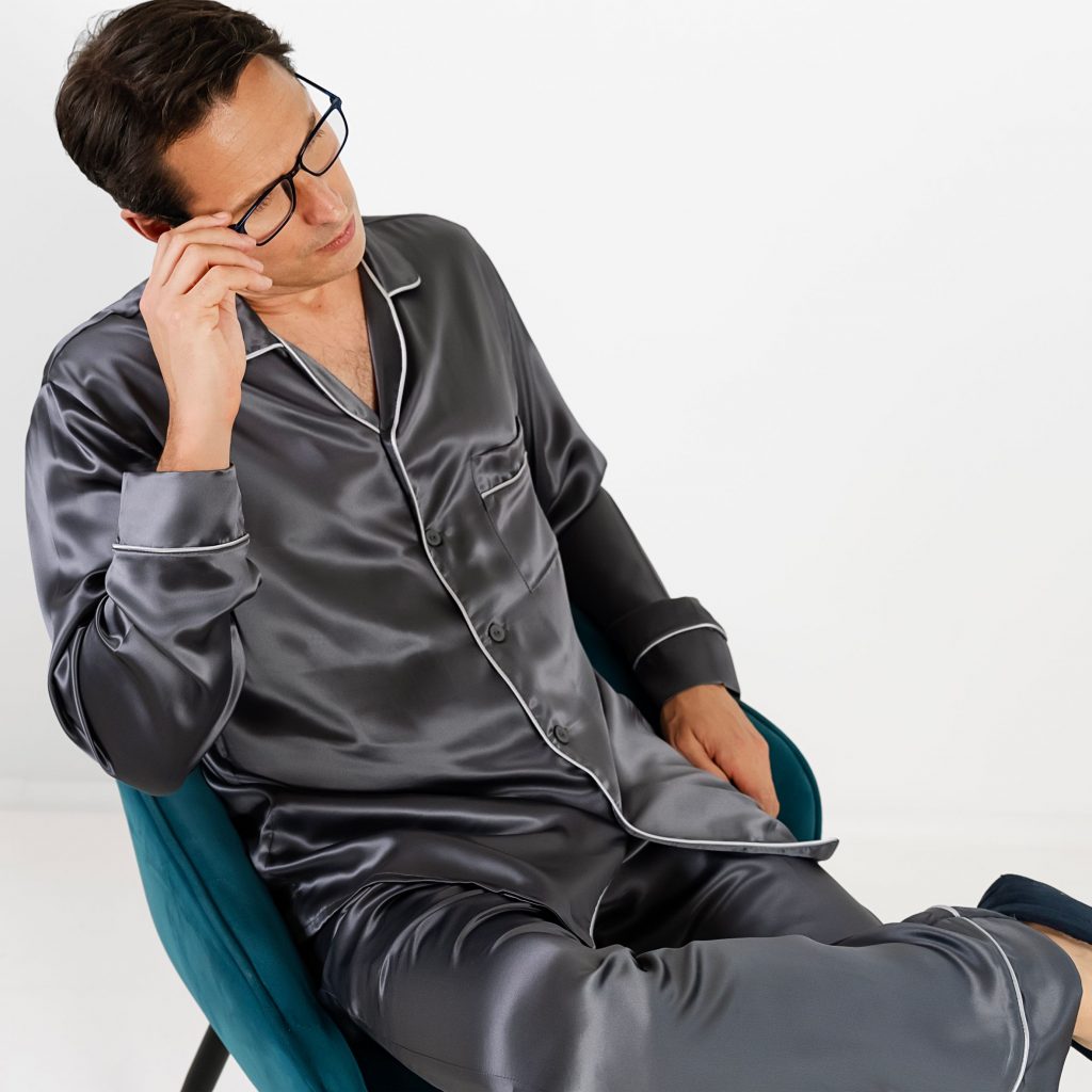 Men’s Long Sleeve PJ’s – Charcoal