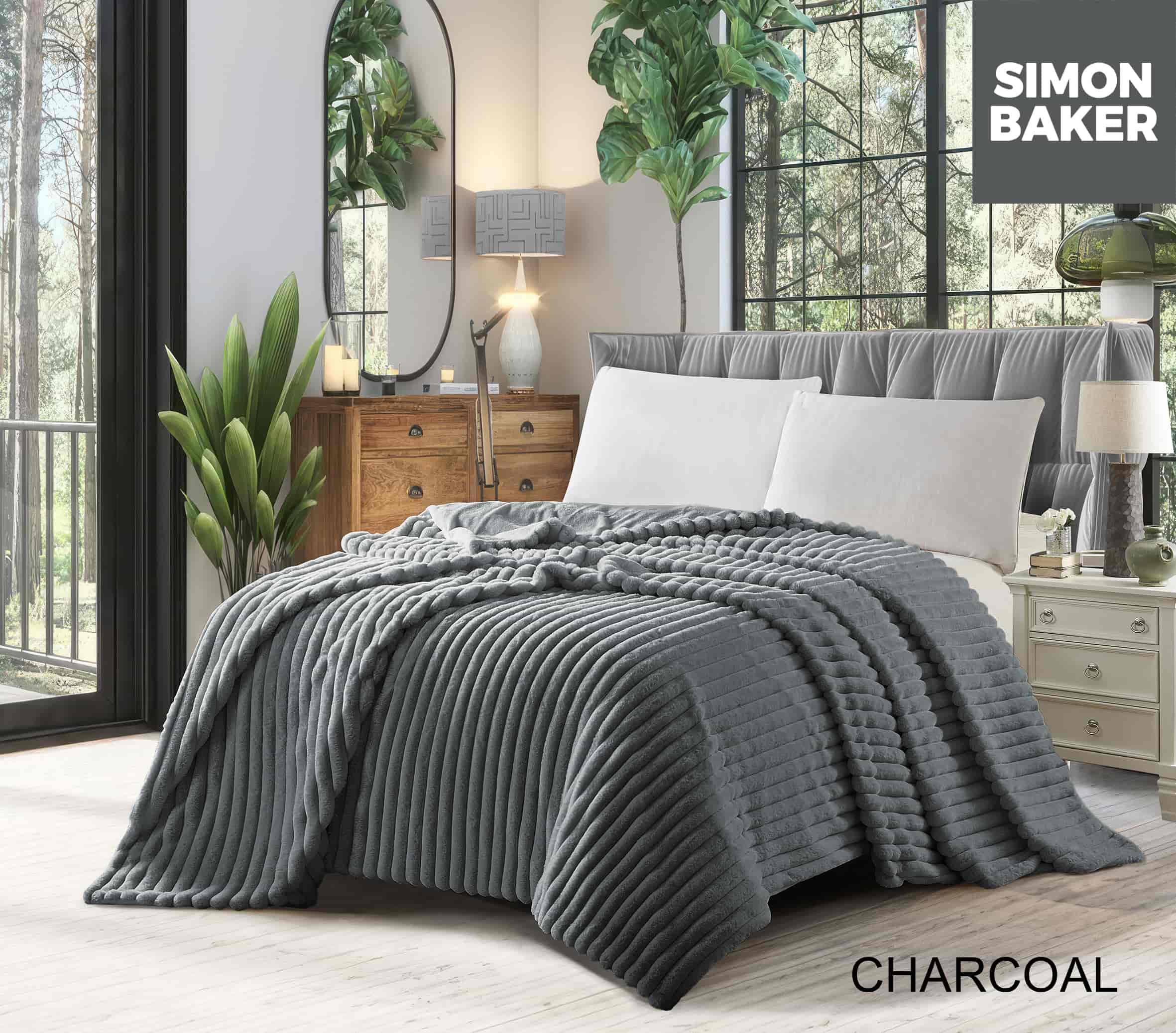 Ribbed Faux Fur Blanket