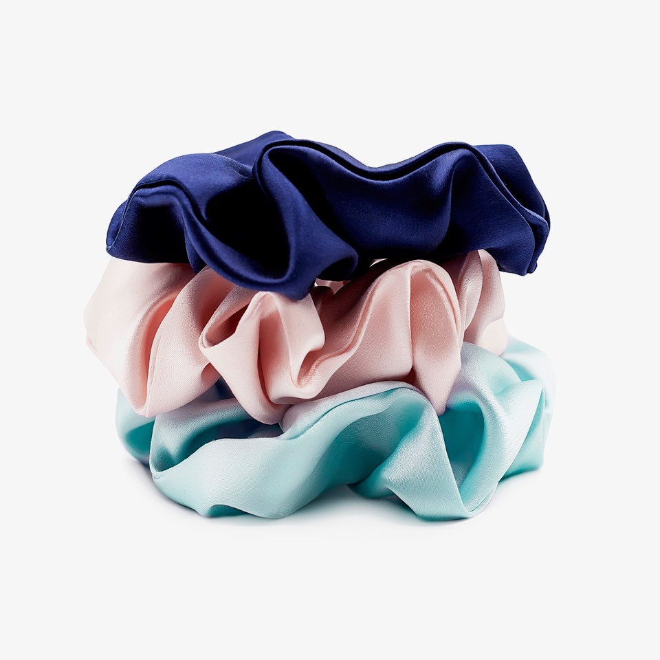 Pure Silk Scrunchies 3 pack – Day Dream Trio (Thick) - Image 4