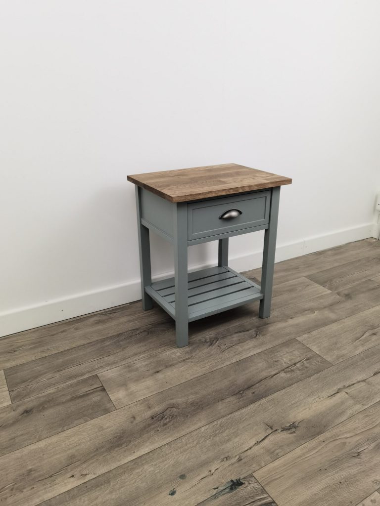 Hunter Pedestal 1 draw with Slatted Shelf- Sage