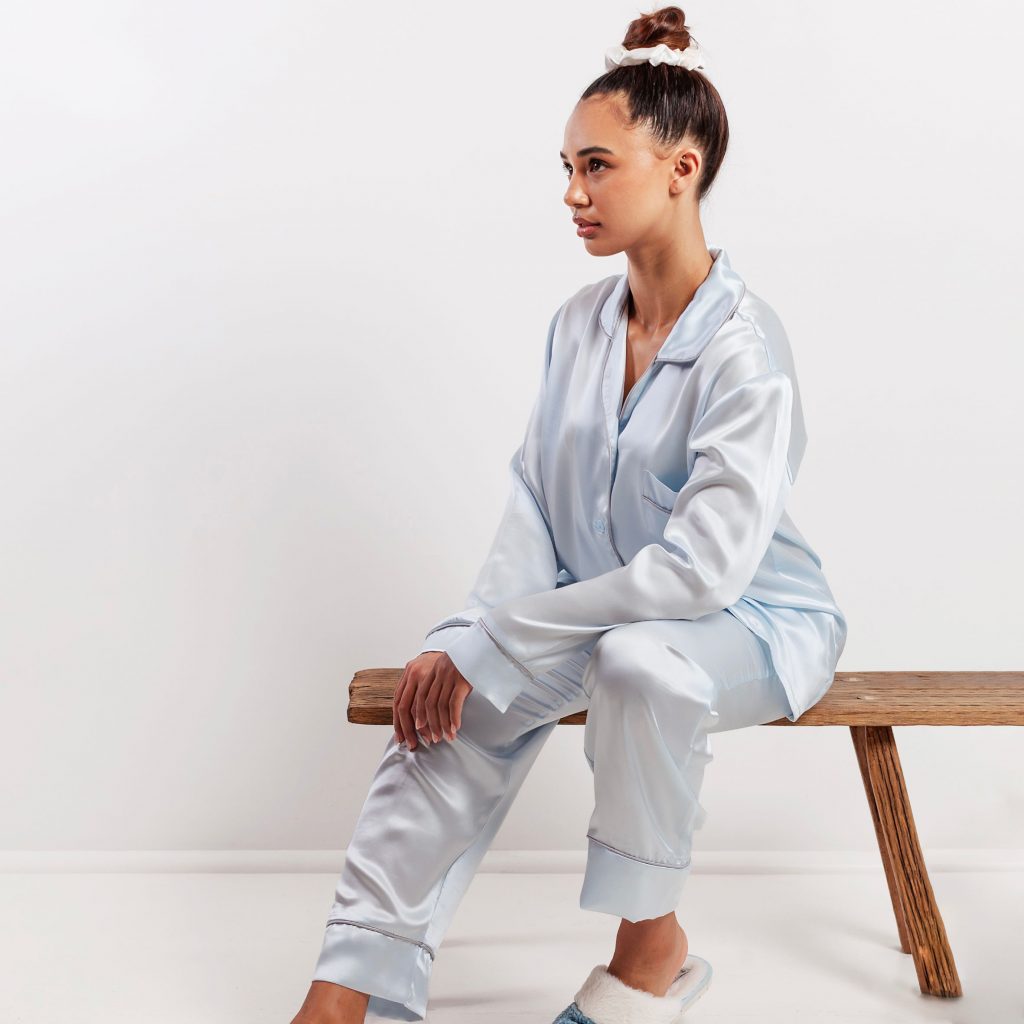 Ladies Long Sleeve PJ’s – Ice Blue