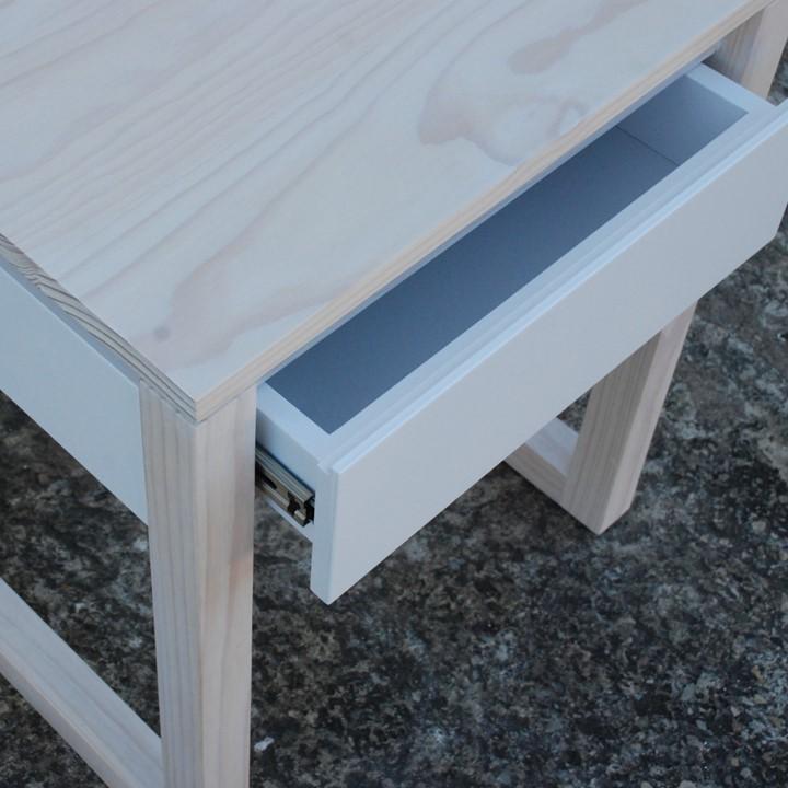 Oslo Pedestal 1 Drawer Open Sides – Coastal White - Image 3