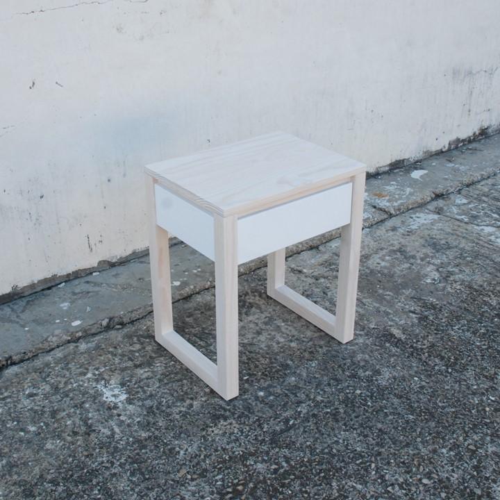 Oslo Pedestal 1 Drawer Open Sides – Coastal White - Image 2