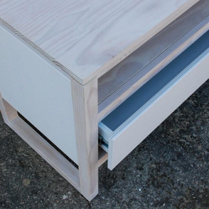 Oslo Plasma Unit 2 Drawer + Shelf – Coastal White - Image 2
