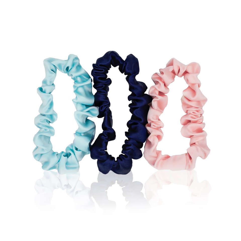 Pure Silk Scrunchies 3 pack – Day Dream Trio SLIM