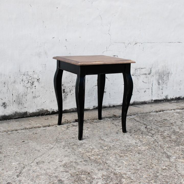 Vintage Side Table – Black/Walnut (Pine) - Image 2