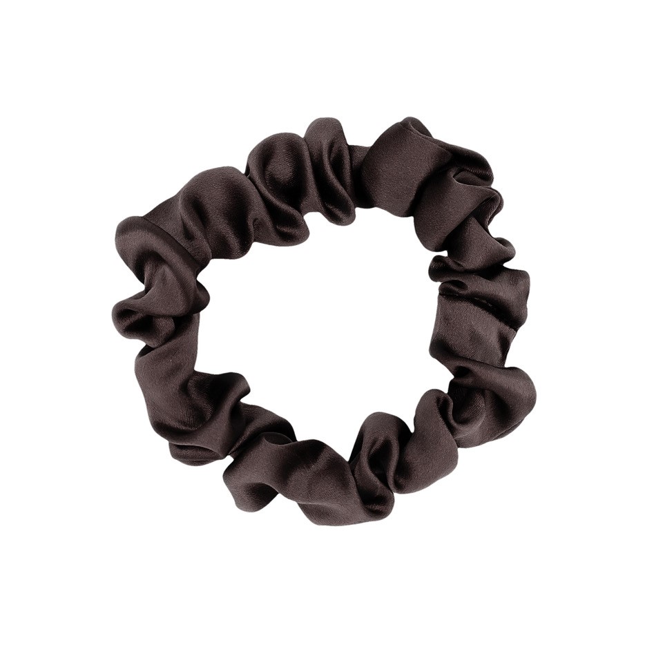 Pure Silk Scrunchies 3 pack – Chocolate Trio SLIM - Image 5