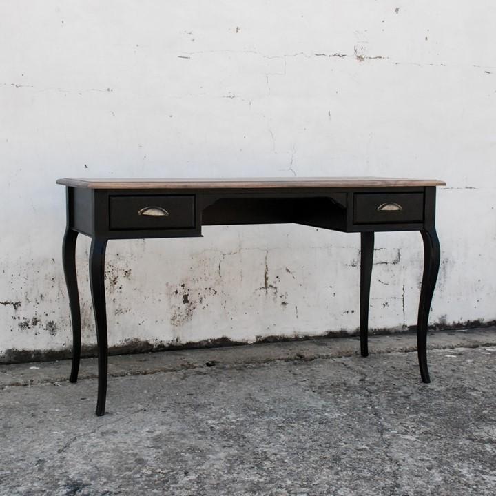 Vintage Writing Desk Cabriolet – Black/Walnut (Pine) - Image 2
